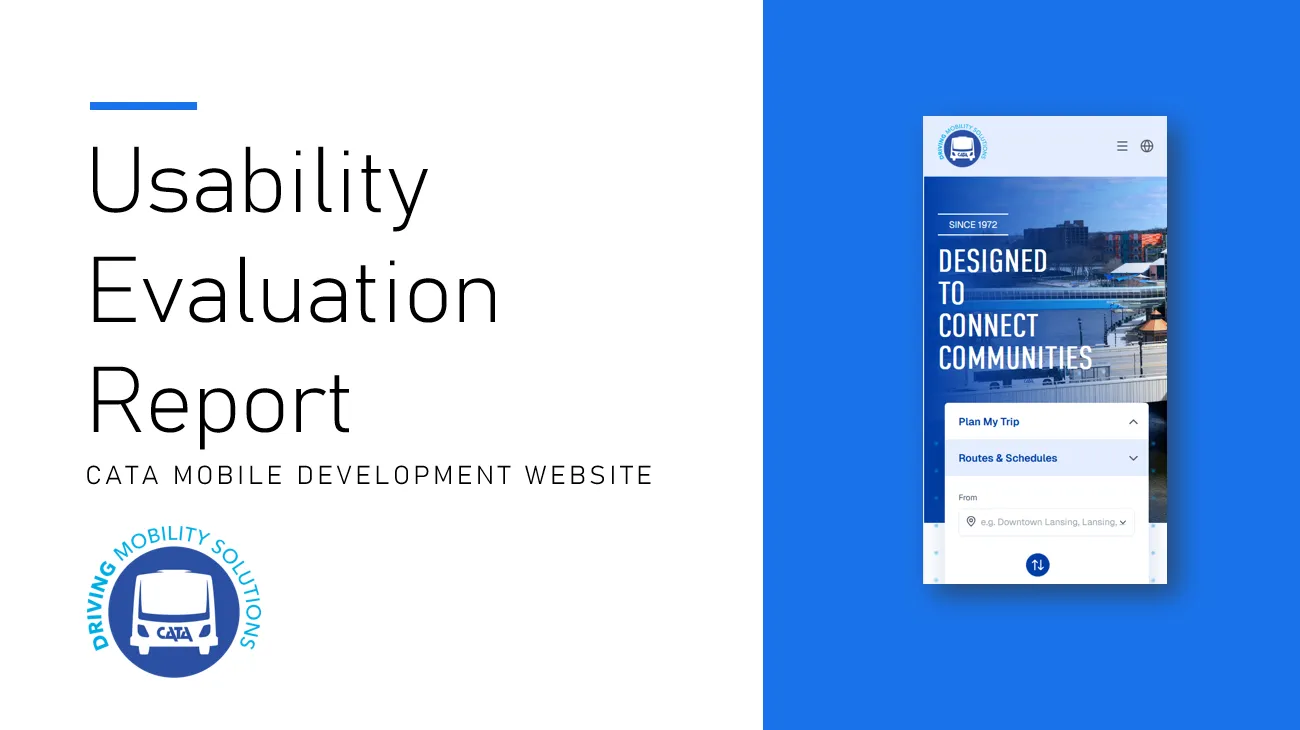 Cover of the CATA mobile website usability evaluation report